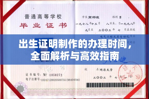 武陟出生证明制作的办理时间，全面解析与高效指南
